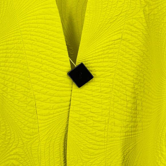 Ali Miles Textured Stand Collar Single Button Top Jacket Plus Sz 2X Artsy Citron - Picture 3 of 9